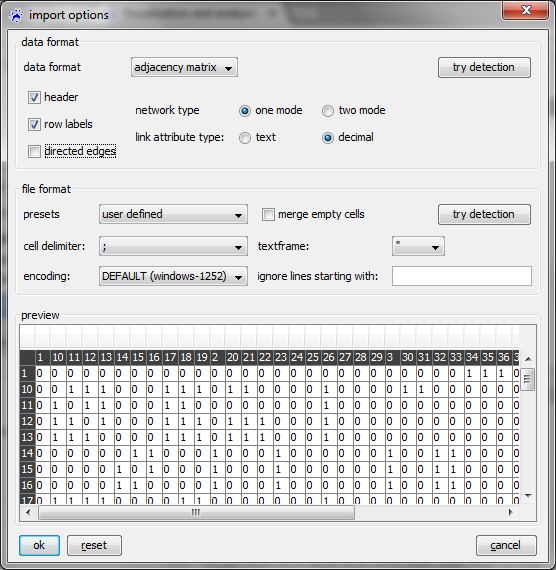 Import options dialog adjacency matrix.png